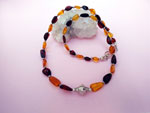 Handmade Sterling silver and amber ethnic necklace.. Ref. TPE