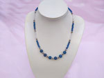Silver necklace and bracelet set with blue quartz and moonstone.. Ref. TPM