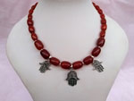 Ethnic silver and carnelian agate necklace.. Ref. TPZ