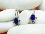 Ethnic handmade Sterling silver and amethyst earrings.. Ref. TQA