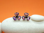Ethnic Sterling silver, amethyst and blue sapphire earrings.. Ref. TQC