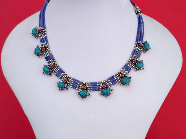 Ethnic Sterling silver Tibetan necklace.. Foto 1