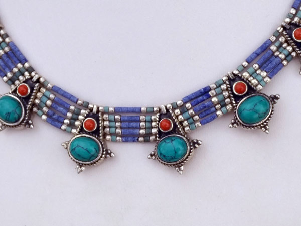 Ethnic Sterling silver Tibetan necklace.. Foto 3