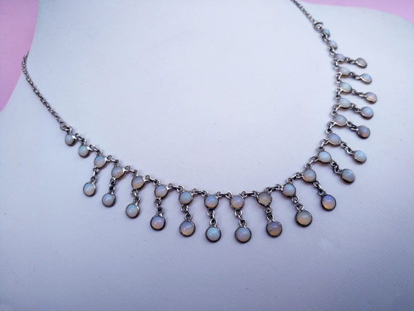 Sterling silver and Opal choker.. Foto 2