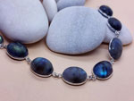 Silver bracelet with polished labradorite.. Ref. TVP