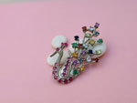 Handmade sterling silver jewelry brooch recreating the shape of a peacock.. Ref. TYQ