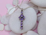 Ethnic Sterling silver and amethyst pendant.. Ref. TZG