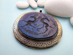 Intaglio pendant hand carved on Lapis lazuli.. Ref. XAF