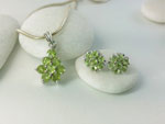 Sterling silver with Peridot pendant and earrings set.. Ref. XBN