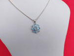 Sterling silver pendant with faceted aquamarine gems.. Ref. XBO