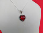 Ethnic silver and garnet pendant.. Ref. XBR