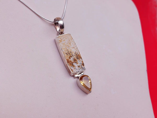 Dendrites and Sterling silver pendant.. Foto 3