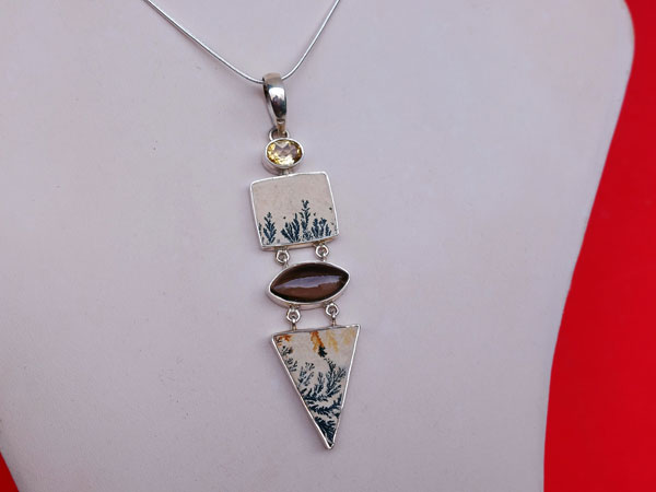 Dendrites and Sterling silver pendant.. Foto 1