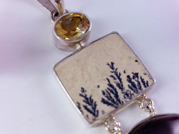 Dendrites and Sterling silver pendant.. Foto 5