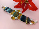 Sterling silver and gemstones bracelet.. Ref. YAC